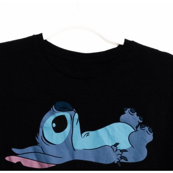 Disney Stitch Womens Black Cotton T-Shirt Not Today Graphic Short Sleeve M - Picture 4 of 8